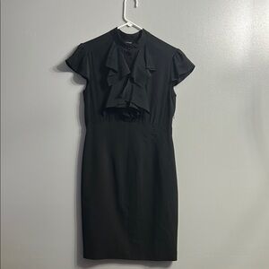 DREW Black Sheath Dress with Flutter Sleeves
